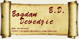 Bogdan Devedžić vizit kartica